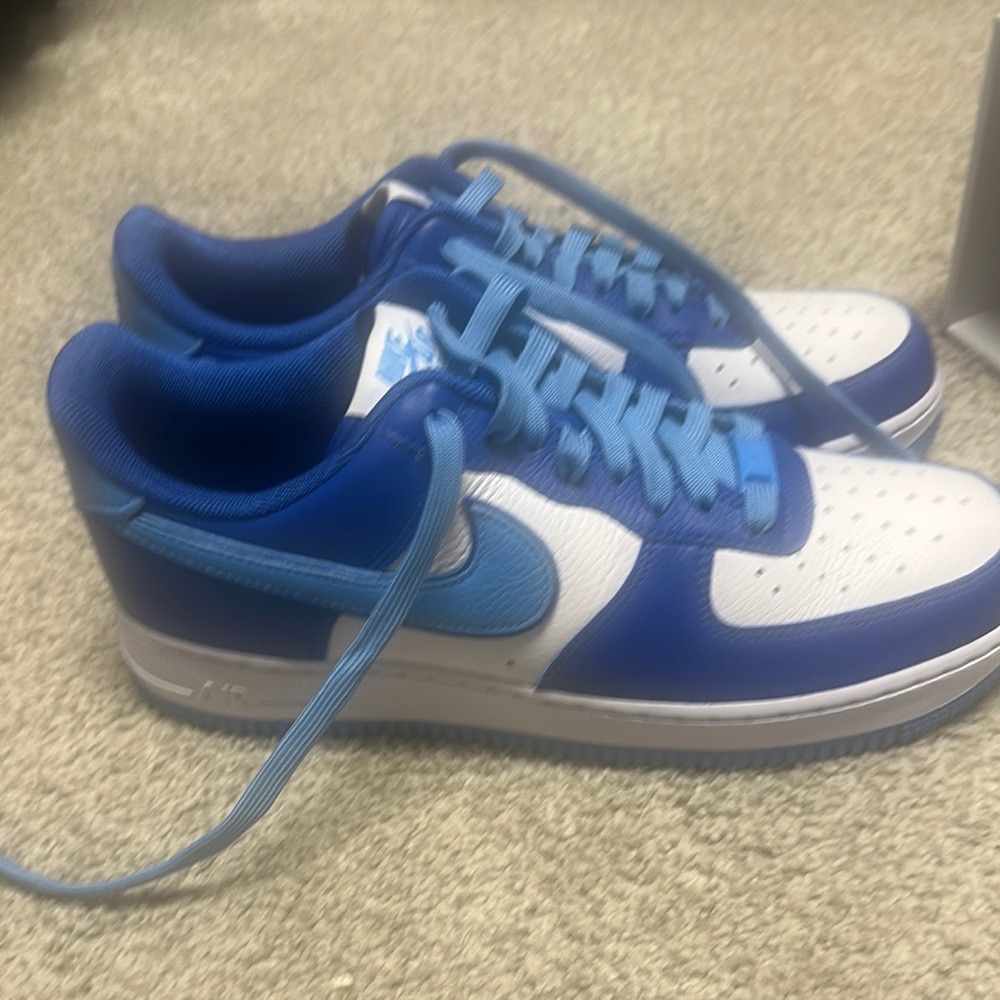 Nike Air Force 1 Blue and White Sneakers